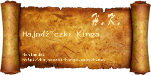 Hajnáczki Kinga névjegykártya