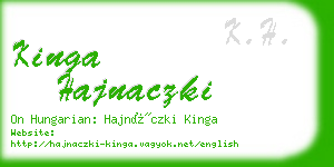 kinga hajnaczki business card